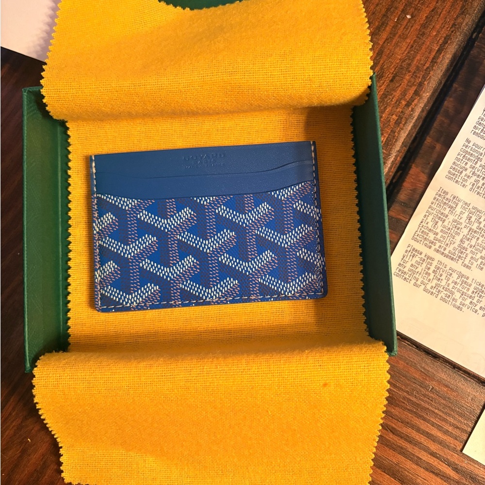 Goyard Saint Sulpice Blue Card Holder - Picture 3 of 7